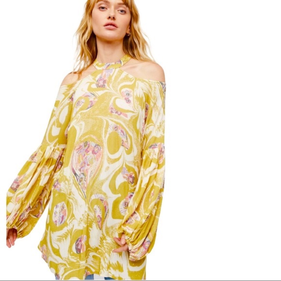 Free People Dresses & Skirts - Free people Drift Away Open Shoulder Tunic Dress